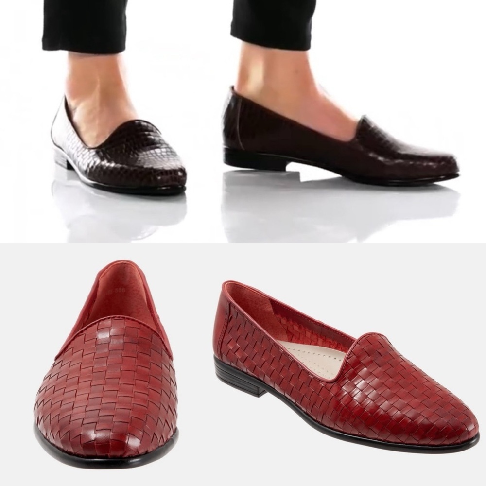 NWOT Trotters- Liz Red Woven Loafers 7.5W